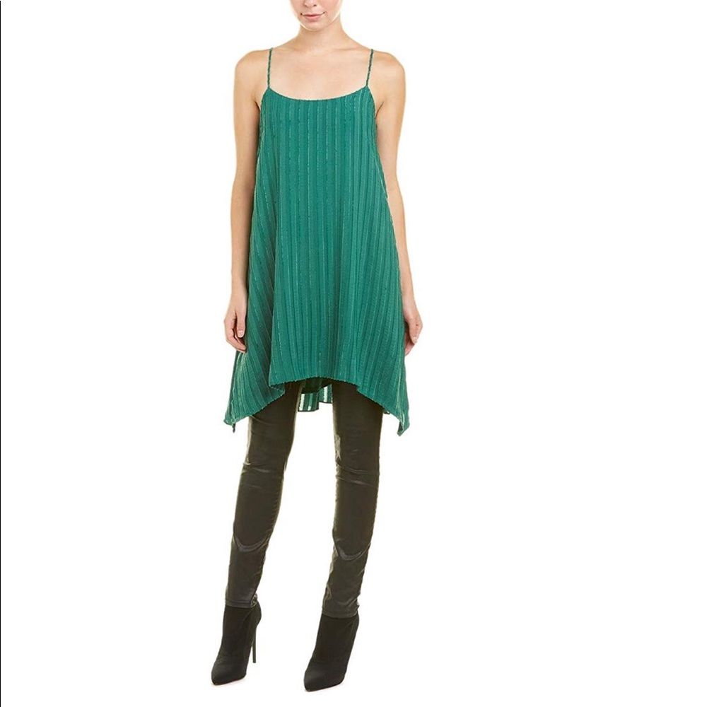 BCBGMAXAZRIA Low Back Pleated Dress